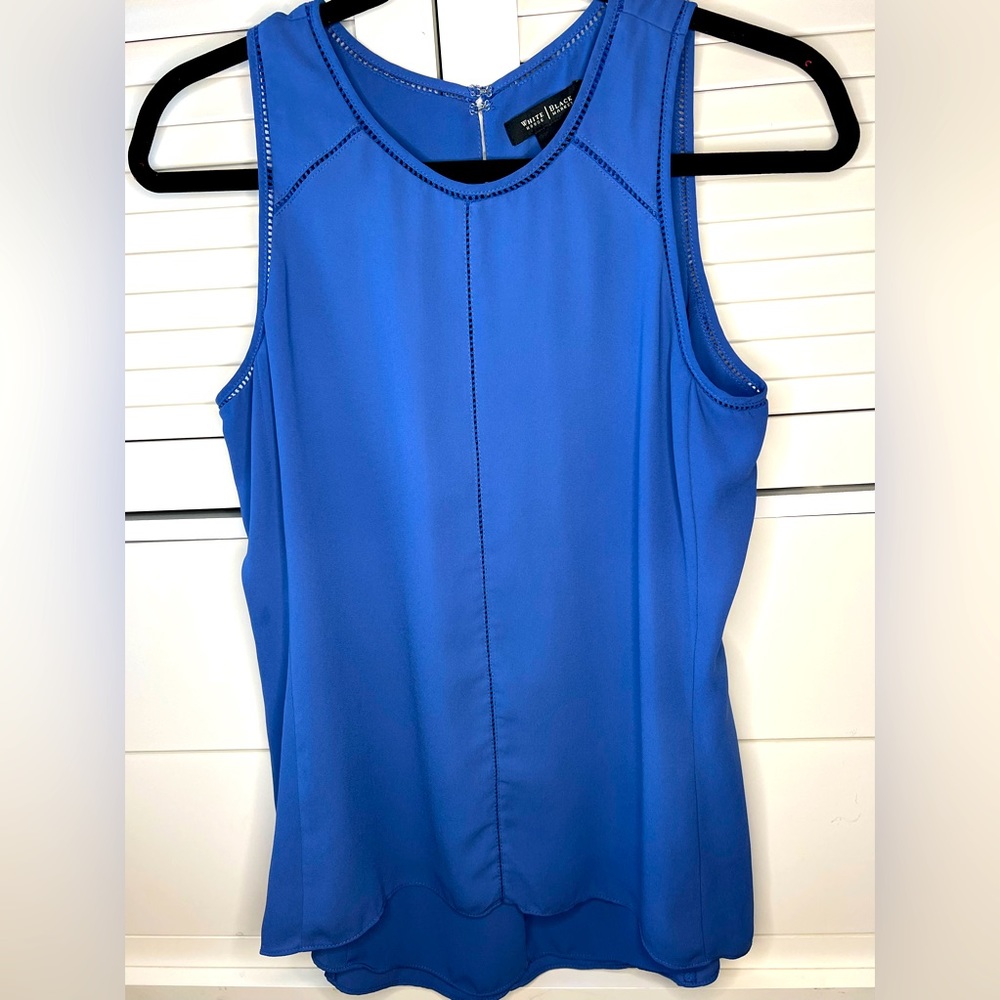 White House Black Market Blue Sleeveless Blouse